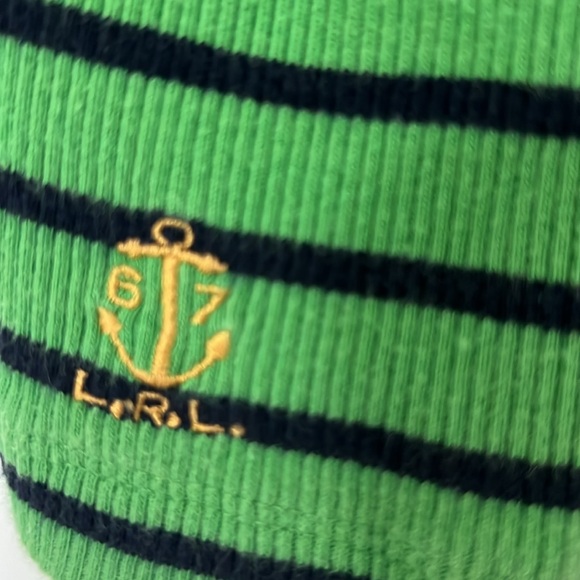 Lauren, Ralph Lauren, 3/4 sleeve, green & navy striped, boat, neck, medium - Picture 3 of 8